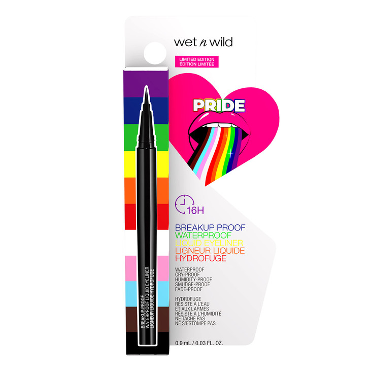 wet n wild Pride Breakup Proof Waterproof Liquid Eyeliner Pen, Smudge-Proof & Flake-Proof Rich Black Pigment, Ultra-Fine Precision Brush Tip, Cruelty