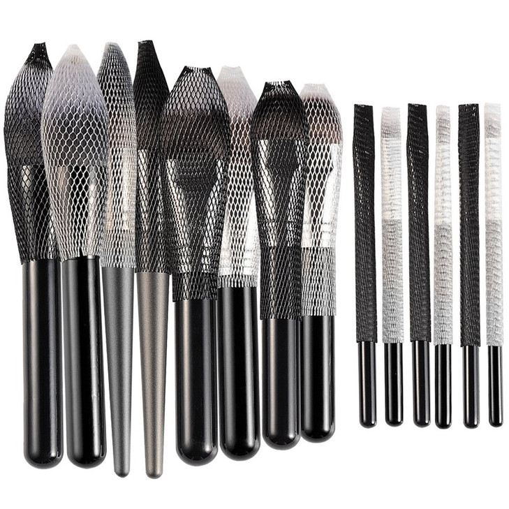 100pcs Makeup Brush Protector Cosmetic Makeup Brush Pen Guard Expandable Mesh Sleeve Covers Set Storage medium large sizes brushes for Travel