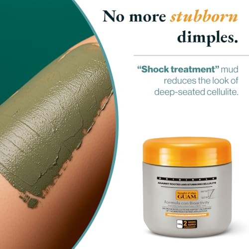 Guam Anti-Cellulite Body Wrap for Thighs & Legs  MAX Strength Hot Mud with Seaweed, Caffeine, & Essential Oils  Skin Tightening, Firming & Smoothin