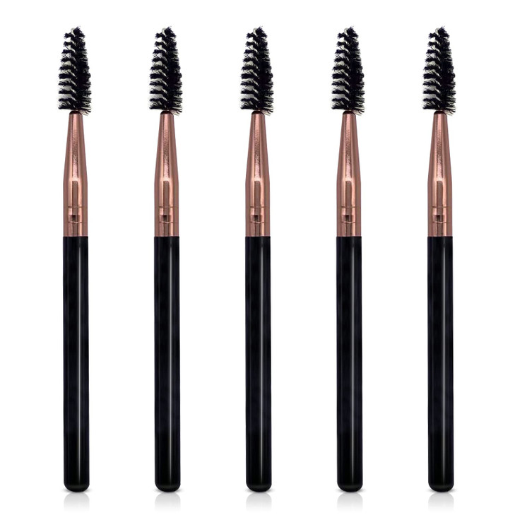 UorPoto Mascara Brush Wands Makeup Lash Spoolies Set 5Pcs Spooly Eyelash Eyebrow Brushes Applicators for Extensions Reusable JMS-5