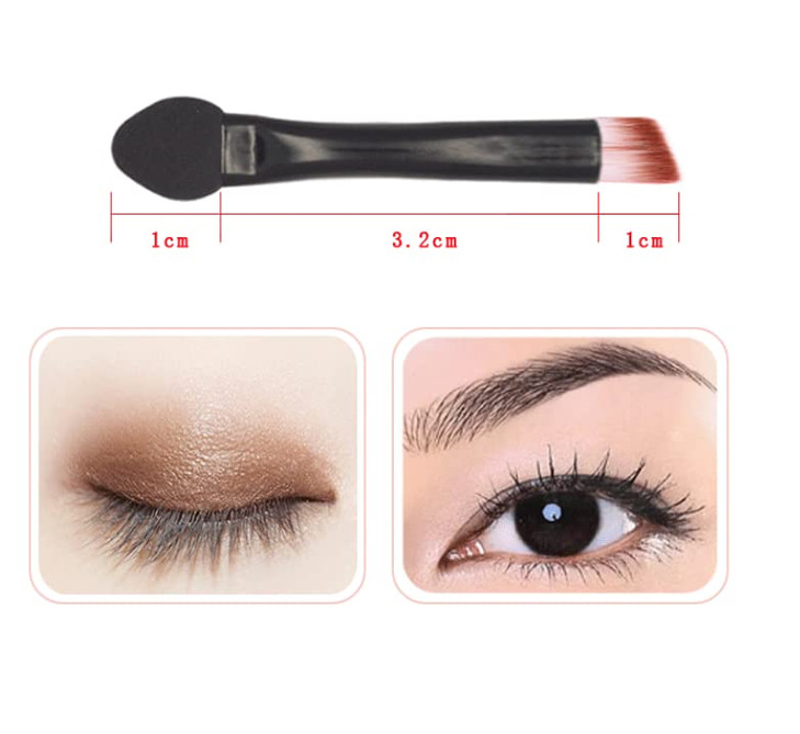 Duehut HLLMX 20 PCS Double Sided Eye Shadow Sponge Applicator Makeup Brushes Travel Eyeshadow Applicator Makeup Tool (Black)