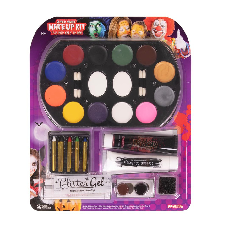 Kangaroo Face Paint Palette Clown Makeup Kit For Kids - Fake Blood Body Paint Colorful Palette - SFX Makeup Kit for Zombie, Halloween Painting