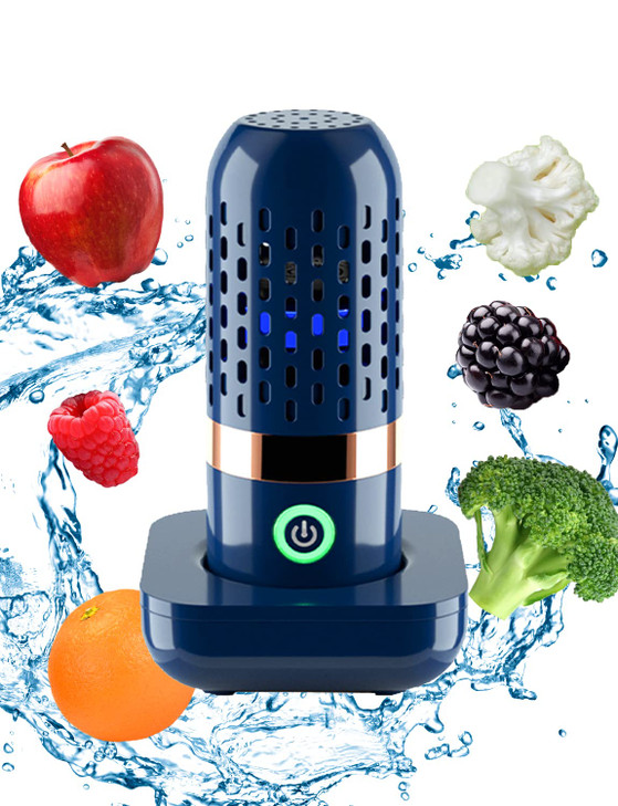 BCRTO Vegetable and Fruit Cleaner Machine, Purified Water-Proof Fruit Cleaning Device with OH-ion Purification Technology 250min Working time and Wir