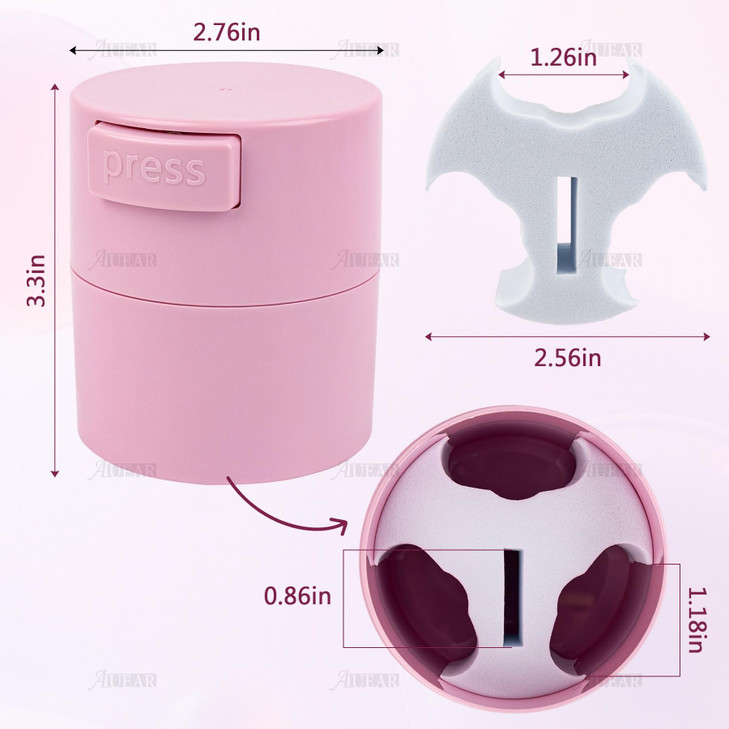 AUEAR, Eyelash Glue Storage Tank Lash Extension Organizers Activated Carbon Sealed Jar Leak Proof Container Cylinder (Pink)