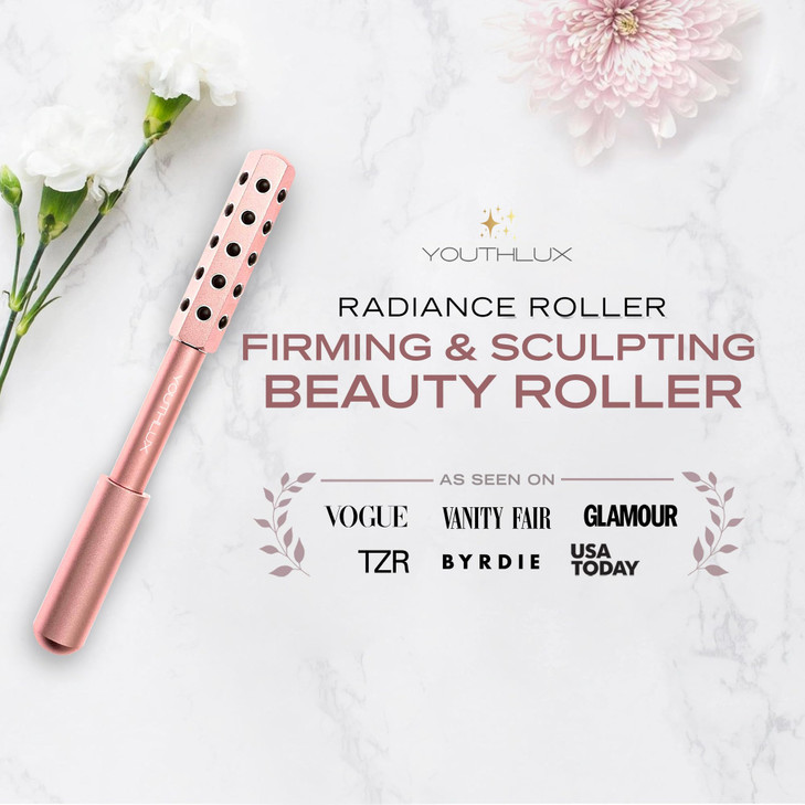 YOUTHLUX Radiance Roller - Germanium Stone Uplifting Face Beauty Massage Tool/Roller/Wand for Skin Tightening, De-Puffing, Sculpt/Lift, Anti-Aging |