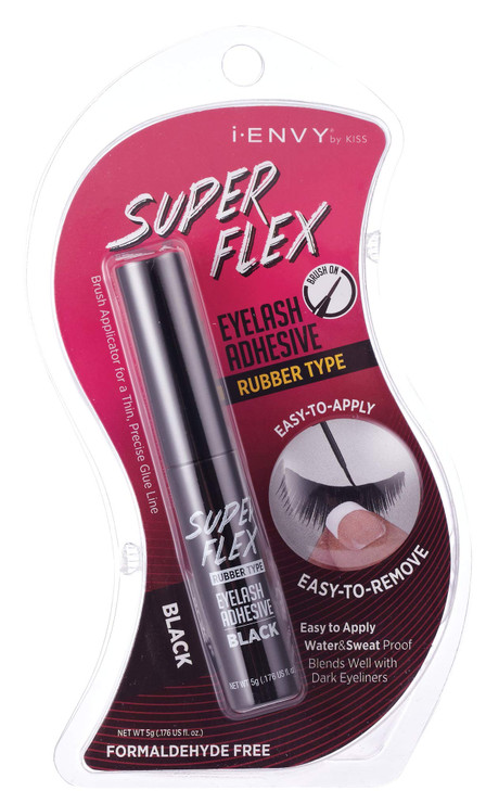 iENVY Super Flex Brush Eyelash Adhesive Rubber Type Black 0.176 oz KPEG07 (2 PACK)