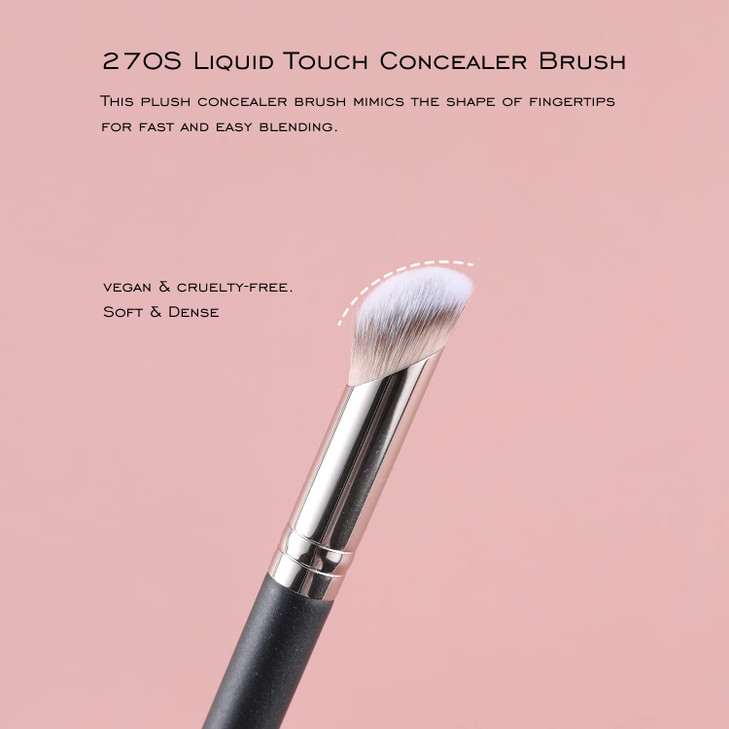 ENERGY Concealer Brush,Angled Eye Makeup Small Foundation Blending Brush for Under Eye, Nose & T-Zone  Soft Synthetic Bristles Contoured for Cream &