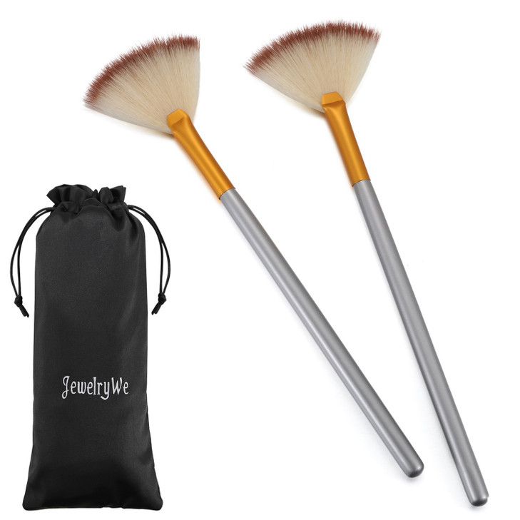 JewelryWe Pack of 2 Fan Mask Brushes Acid Applicator for Glycolic Peel/Masques 2 pieces