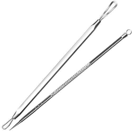 Teenitor Pimple Extractor Acne Treatment Tool Surgical Grade Blackhead Comedone Removal 2-in-1 Popper Tool for Face Nose Blackhead Extractor Tool Sil