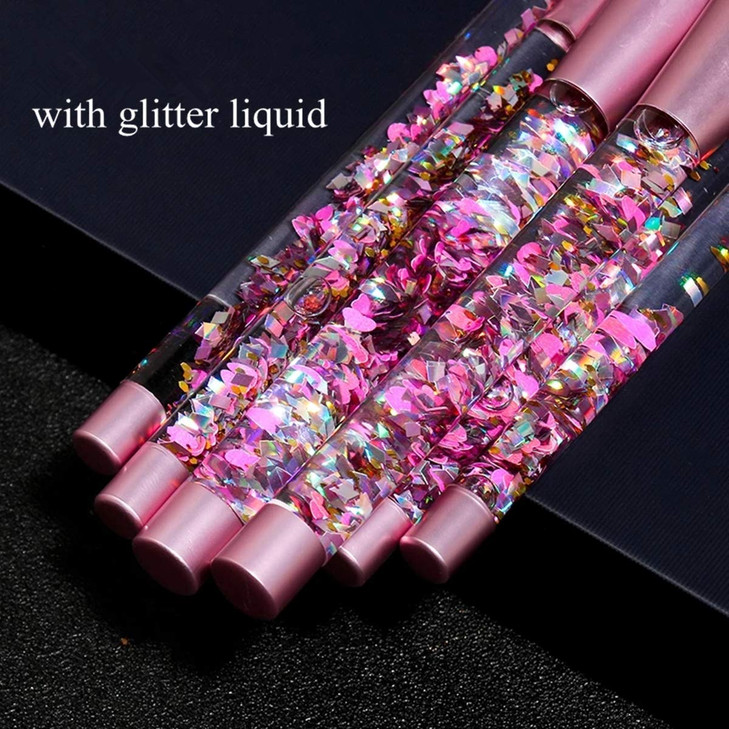 RAEEIKPHZ Unicorn Fan Makeup Brush Set,Crystal Sparkles Blue Blush Powder Fan Lip Eye Shadow Eyebrow Eye Blender Brush in Set