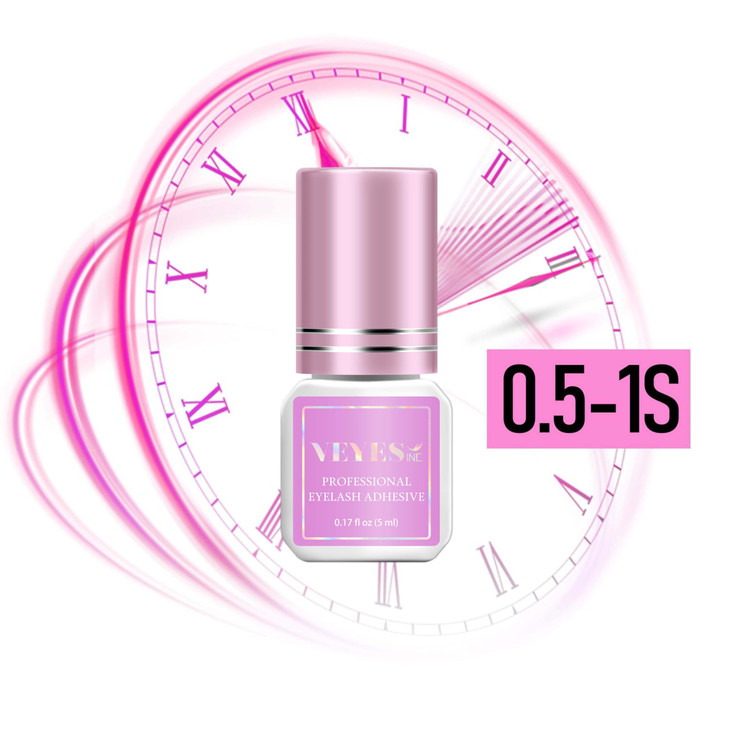 VEYES INC Eyelash Extension Glue - 0.5-1 Sec Drying (0.17fl.oz / 5ml)/Up to 8 Weeks Retention/Black Adhesive Salon Use for Lash Tech