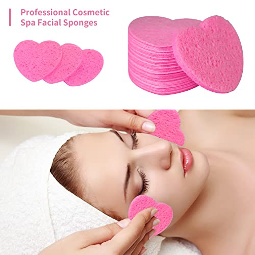 50-Count Facial Sponges Compressed, 100% Natural Cellulose Face Sponge Professional Cosmetic Spa Sponges for Face Cleansing, Exfoliating Mask, Makeup