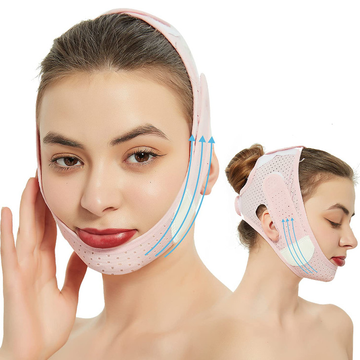 Galeboy Double Chin Reducer, Face Slimming Strap, V Line Lifting Mask Chin Strap For Women And Men, Anti-Wrinkle Face Mask For Double Chin And Shaggy