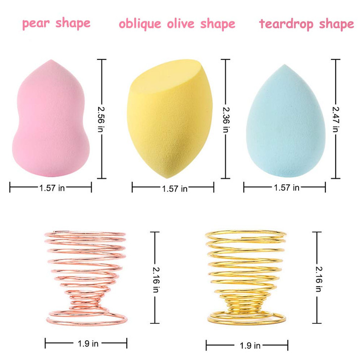 Abgream 24pcs Makeup Sponge Blender Set - 21 Pcs Latex-Free Vegan Sponges with 3 Pcs Makeup Blender Holder, Beauty Cosmetic Foundation Blending Powde