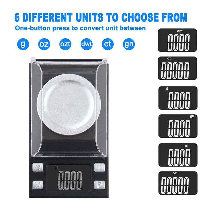 UNIWEIGH Milligram Scale 50g/0.001g,Precision Mini Carat Gram Scale for Powder Medicine,Jewelry,Gem,Reloading,Lab,Pocket Scale with Cal Weight,Profes