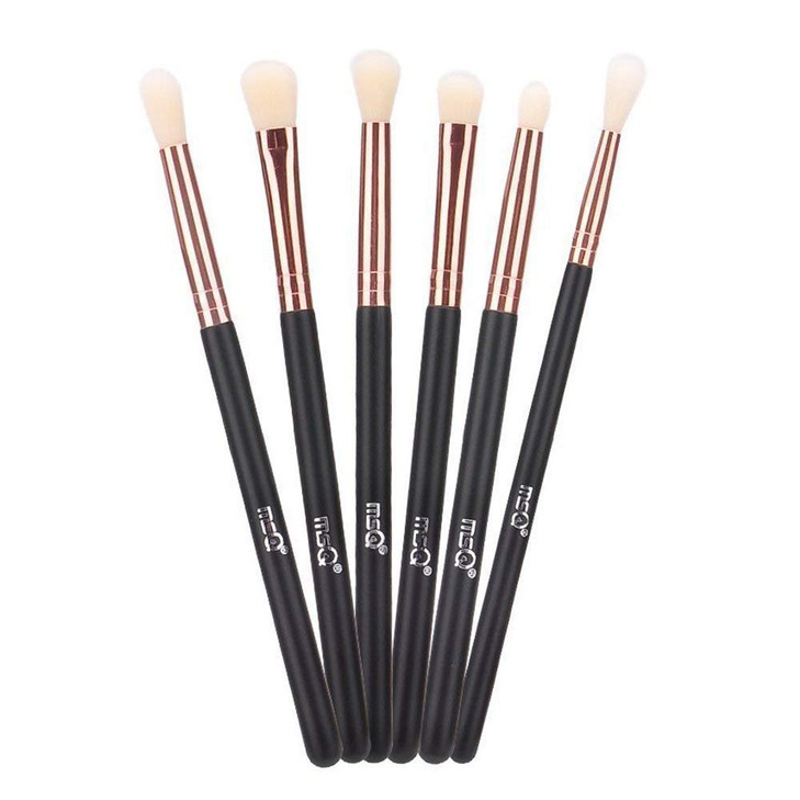 MSQ Eye Brush Set Rose Gold 6pcs Eyeshadow Set Eyebrow Brush Makeup Brushes Eyeliner Brush for Eyeshadow, Eyebrow, Eyeliner, Blending, Concealer, Bes