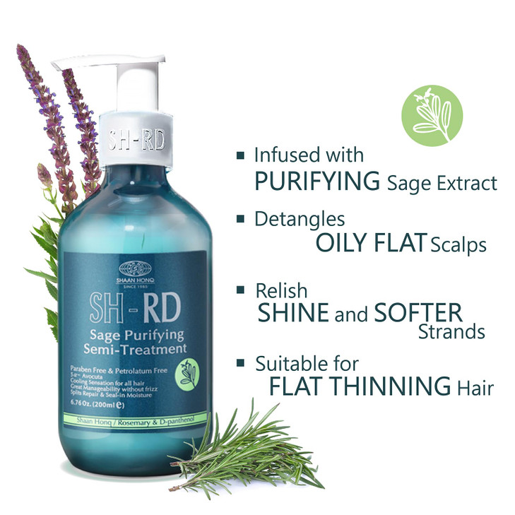 SH-RD Sage Purifying Semi-Treatment for Oily Hair/Scalp | Balancing Conditioner with Clarifying Sage Extract, Protein, Rosemary | Anti-Frizz, Oil-Con