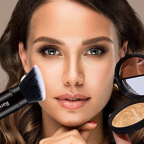 Makeup Brush Kabuki Face Brushes Retractable Travel Blush Kabuki Brush Portable Flawless for Foundation, Powder Blush, Bronzer, Buffing, Liquid, Crea