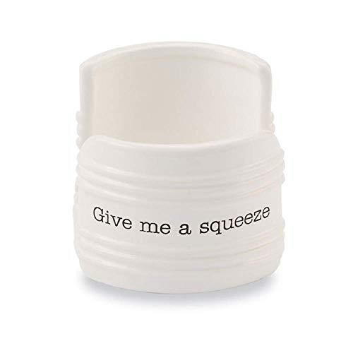 Mud Pie Give Me A Squeeze Sponge Caddy, 3" x 3", White