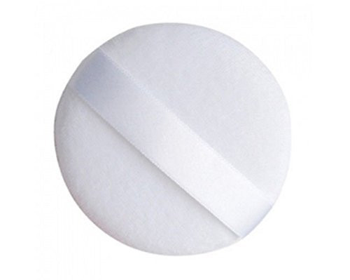DMtse TWO (2) Round Velour Powder Puff Soft in White