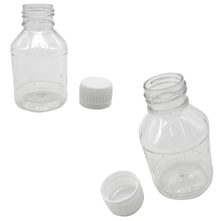 TRENDBOX Pack of 30-100ml Clear Empty PET Mini Storage Bottles Hard Plastic Durable Turn Screw Cover Cap Round Filling Liquid Rhinestones Water Conta