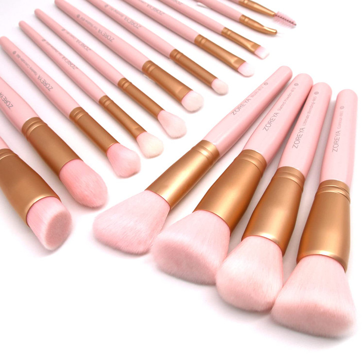 Z'OREYA Makeup Brushes 15Pcs Makeup Brush Set Premium Synthetic Kabuki Brush Cosmetics Foundation Concealers Powder Blush Blending Face Eye Shadows B