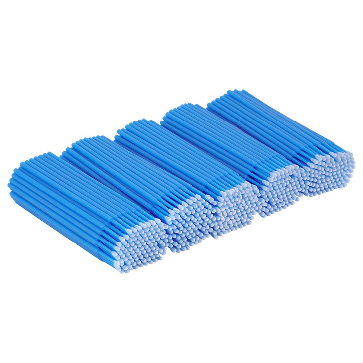 Cuttte 500PCS Disposable Micro Swabs for Eyelash Extension, Micro Applicators Eyelash Swabs for Makeup Application Blue (Head Diameter: 2.5mm)