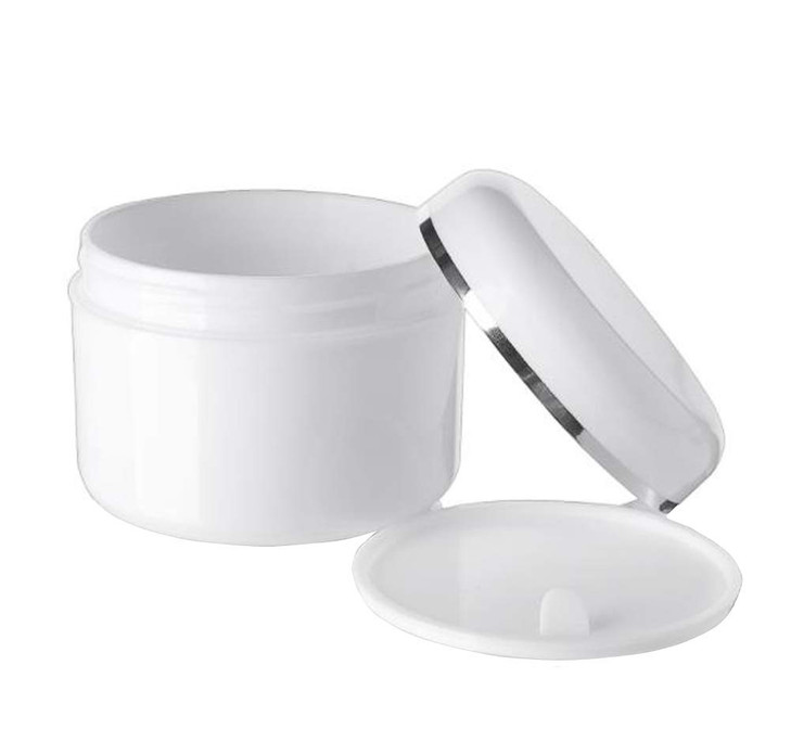 XINGZI 6PCS White 8 Oz (250ml) Cosmetic Jars with Liners and Dome Lids Empty Refillable Face Cream Lip Balm Lotion Bottles Plastic Storage containers