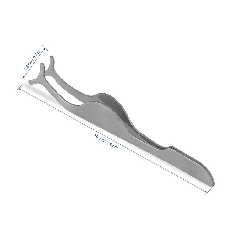 False Eyelashes Extension Applicator Remover Clip Tweezers Nipper (Silver)