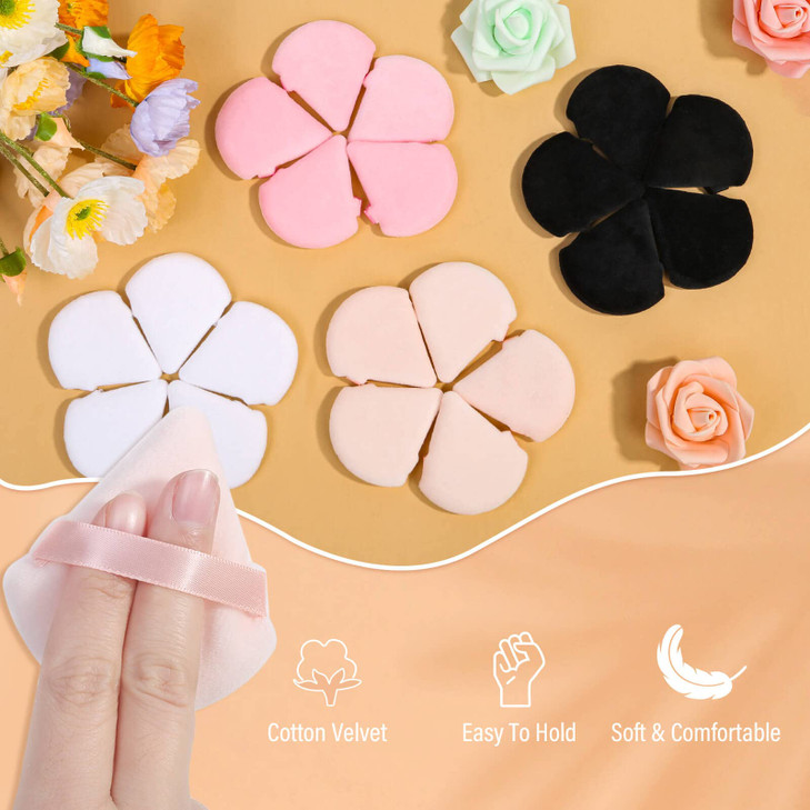 20pcs Triangle Powder Puff, Setting Powder Puff for Make Up, Face Puff Pads for Loose Powder and Press Powder, Makeup Sponge Powder Applicator for Fa