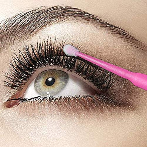 Coobbar 100pcs/lot Durable Micro Disposable Eyelash Extension Mascara Brush Eyelash Glue Cleaning Stick for Women (Pink)