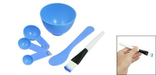 Onwon 4 in 1 Women Girl Lady Facial Skin Care DIY Mask Make Up Mixing Tool Set Kits Include Bowl Stick Brush Gauge Spoon (Blue)