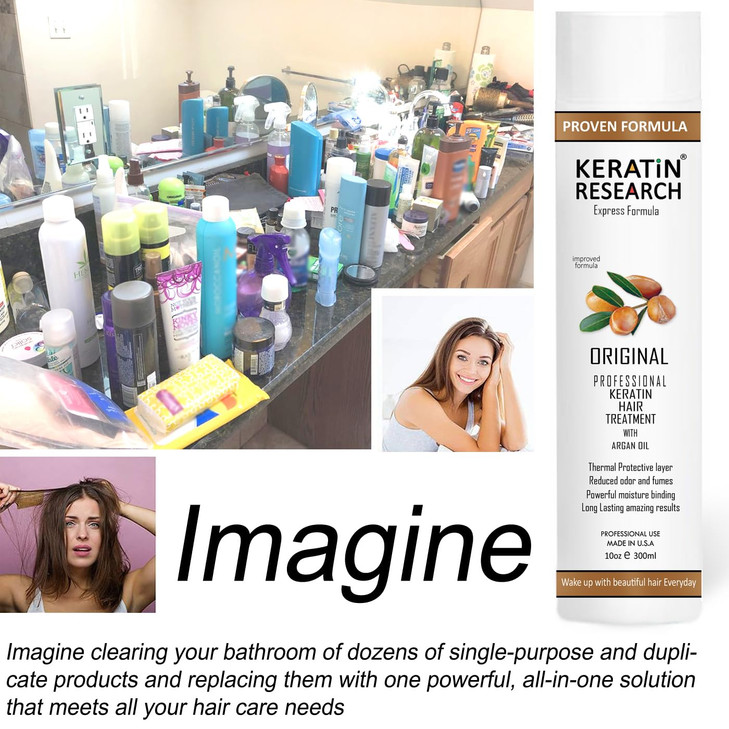 Brazilian Keratin Hair Blowout Treatment Express Formula 300ml Bottle Includes 120ml Clarifying Shampoo and Brush/Comb