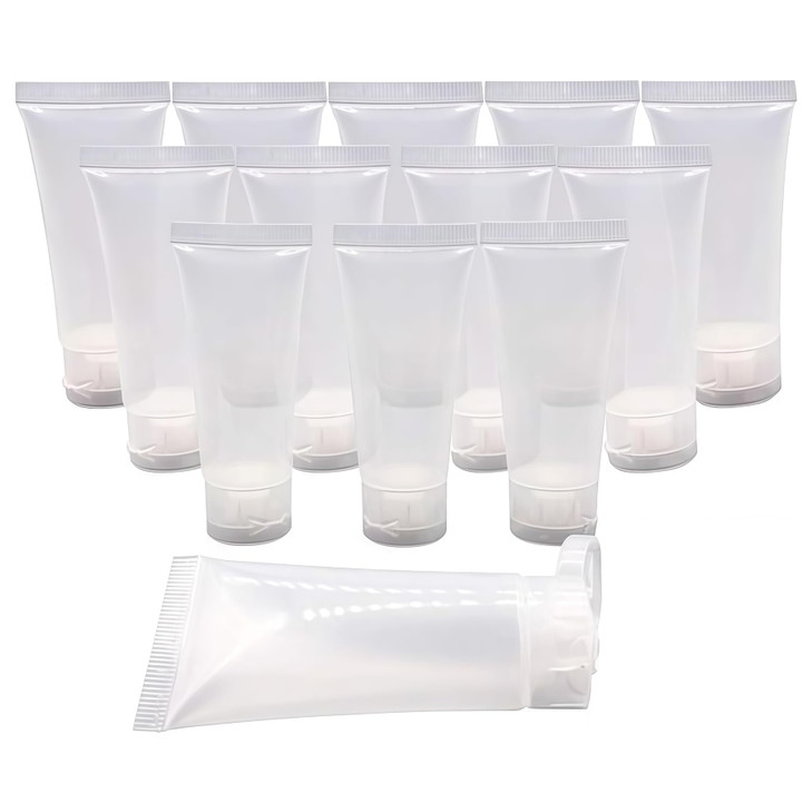 20Pcs 0.5oz(15ml) Plastic Flip Split Cosmetic Squeeze Bottle Refillable Empty Squeeze Soft Tube Travel Size Toiletry Containers for Shampoo Facial Cl