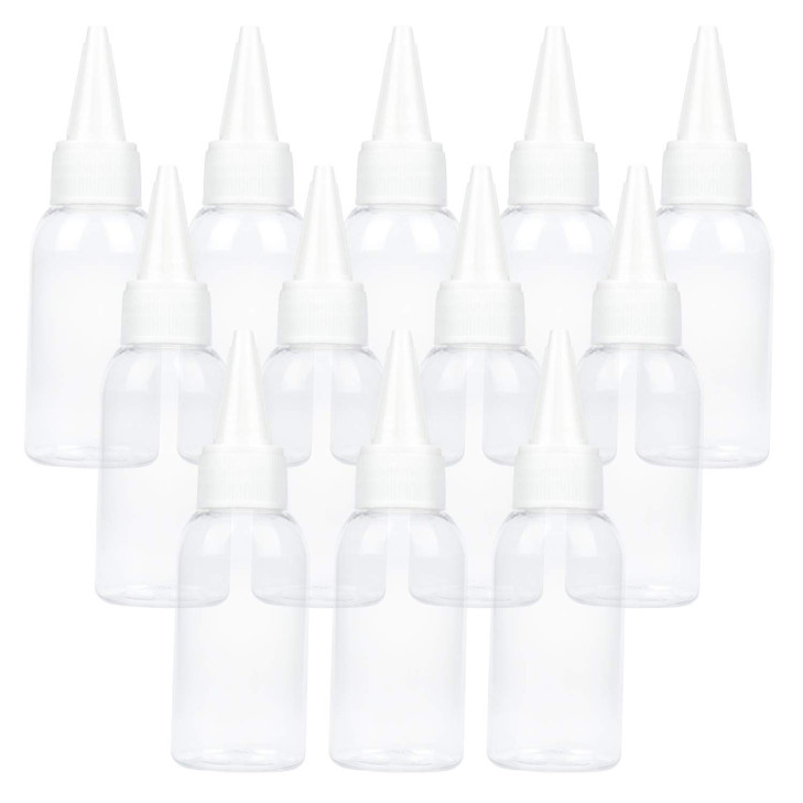 TRENDBOX 1oz / 30ml Plastic Bottle Pointed Mouth Top Cap for Essential Oils, Liquid - 12 Pack
