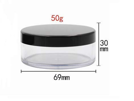 LASSUM 2 Pieces 50 ml Plastic Empty Powder Case, Portable Loose Powder Container with Sifter and Lids