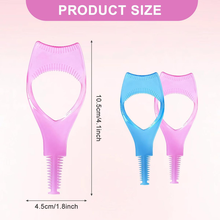 2PCS 4.1Inch Plastic Upper Lower Eyelash Mascara Guard Cover Protector Eyelash Makeup Tool with Eyelash Comb for Eyes Makeup (Blue+Pink)