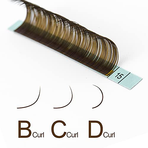 NAGARAKU Natural Brown Color Eyelash Extensions 0.07mm D curl 7-15mm Mix Tray Individual Lashes Classic Faux Mink Volume 20 rows Soft Eyelash Supplie