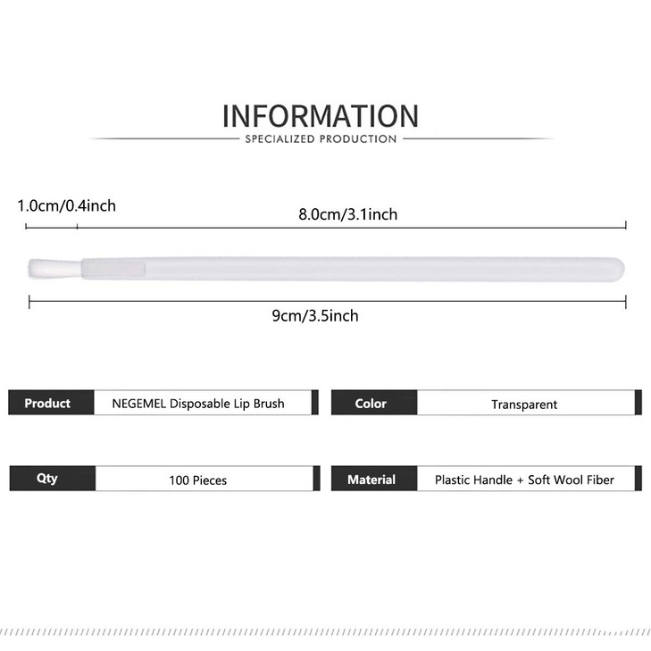 100 Pcs Disposable Makeup Lip Brushes Lipstick gloss brush Lip Gloss Applicators with Soft Brush Head Cosmetic Lip Brush Wands mini paint brushes for