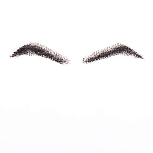 100% Human Hair False Brows for Men and Women Re-Usable Lace Base Fake Eyebrows Black Color (MM-A2)