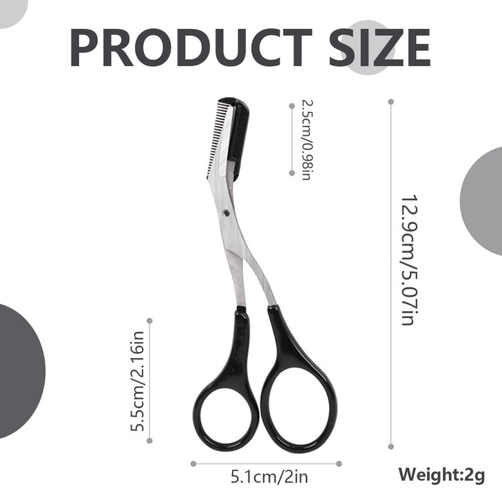 ericotry Professional Precision Eyebrow Trimmer Scissors Scissors with Comb and Non Slip Finger Grips Black Silver Tone for Men Women Hair Removal Gr