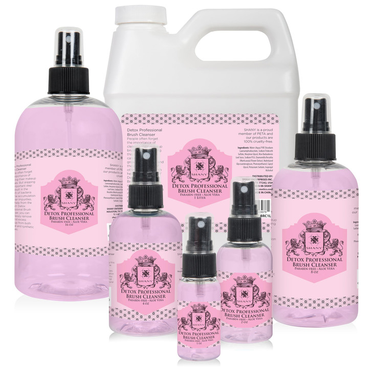 SHANY DETOX Professional Makeup Brush and Sponge Shampoo, Brush Cleanser, Removes dirt, Makeup from brushes and Sponges - Paraben Free, Vegan, Cruelt