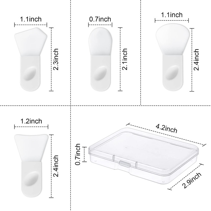 4PCS Face Mask Applicator Brushes, Philbinden Soft Silicone Face Mask Brush Portable Makeup Spatula for Cosmetic Mask, Mud, Clay Mask, Eye Mask, Body