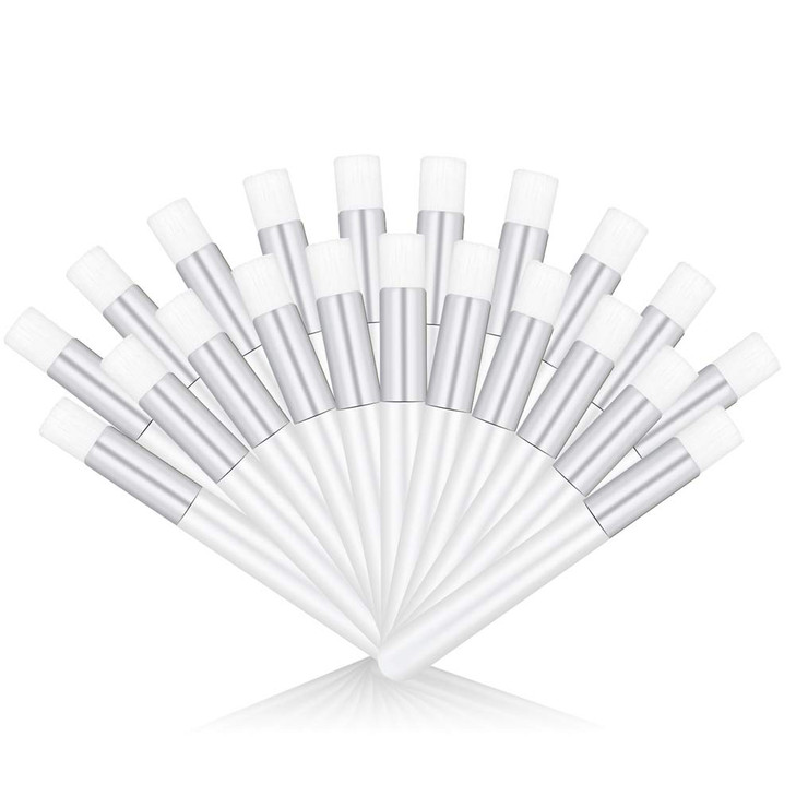 20 Pcs White Lash Shampoo Brush Eyelash Extensions Supplies Cosmetic Brushes Peel Off Blackhead Brush Remover Tool Lash Cleanser Soft Brushes (20PC)