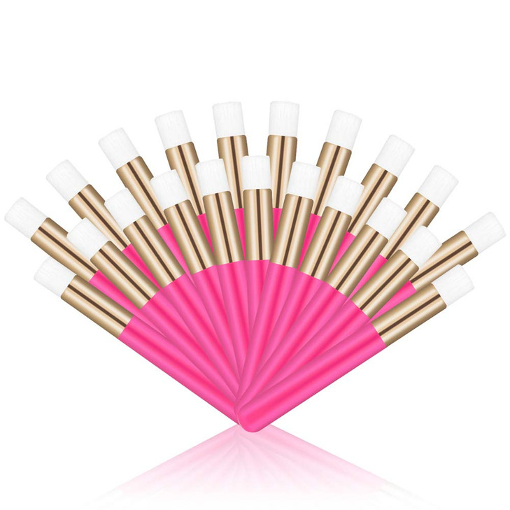 20 Pcs Hot Pink Lash Shampoo Brush Eyelash Extensions Supplies Cosmetic Brushes Peel Off Blackhead Brush Remover Tool Lash Cleanser Soft Brushes (20P