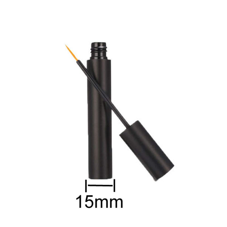 Lasenersm Matte-Black 5ml Aluminum Empty Eyeliner Tubes Refillable with 2 Mini Plastic Funnels for Eyelash Growth Liquid, False Eyelashes Glue, etc.