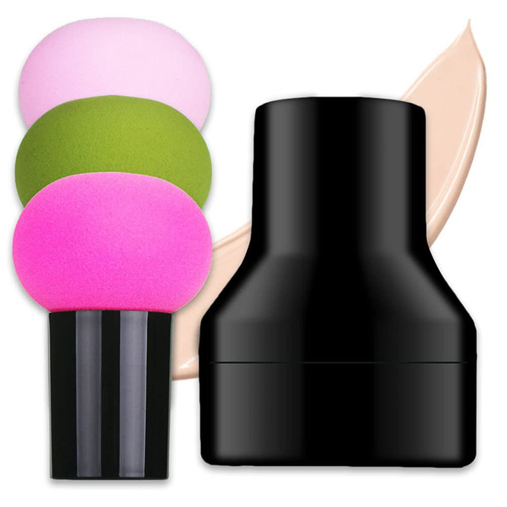 AKOAK 3 Pcs Foundation Sponge Powder Puff Mushroom Head Dry and Wet Makeup Sea Surface Makeup Puff Beauty Makeup Brush Sponge Band Concealer BB Cream