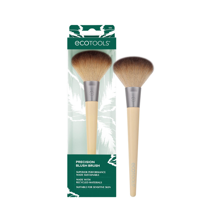 EcoTools Precision Blush Makeup Brush, Cheek Blush Brush, For Loose or Pressed Powder, Also Works With Bronzer, Eco-Friendly Face Makeup Brush, Vegan