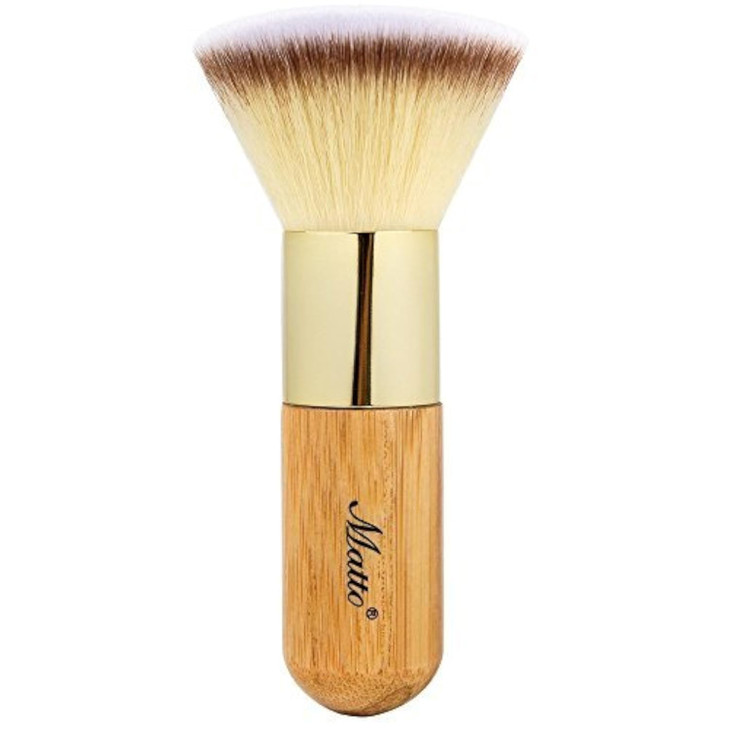 Matto Bamboo Flat Kabuki Foundation Brush - Flat Top Makeup Brush for Foundation Blending Liquid Cream Mineral Powder 1 Piece