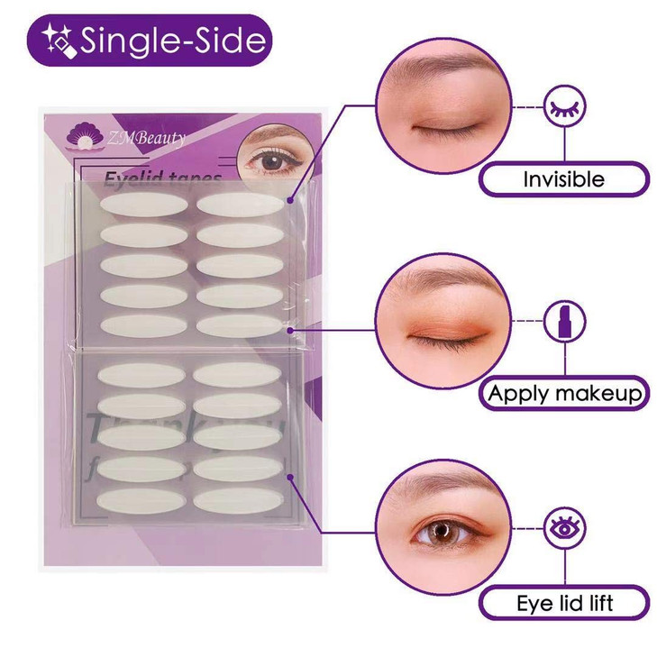 200 pairs Large Natural invisible One Side Eyelid Tape Stickers Waterproof Breathable Self-Adhesive Eyelid Lift Strip, Instant Eye Lift Without Surge